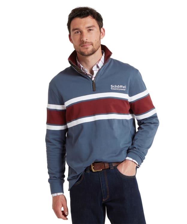 Schöffel Exmouth Heritage 1/4 Zip Rugby Shirt - Oxford Navy