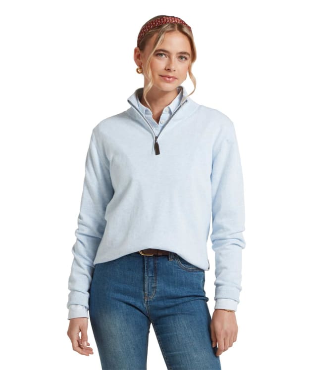 Women’s Schoffel Polperro Pima ¼ Zip Jumper - Blue Water