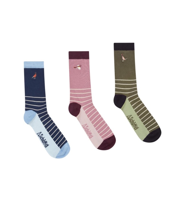 Women’s Schoffel Bamboo Socks - Box of 3 - Pheasant Mix