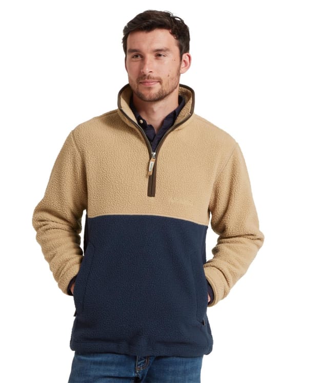 Men's Schöffel Berkeley Retro 1/4 Zip Fleece - True Navy / Tan