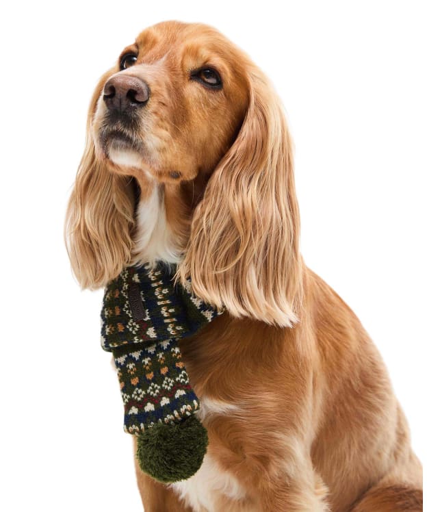 Barbour Marlow Fair Isle Dog Scarf - Olive