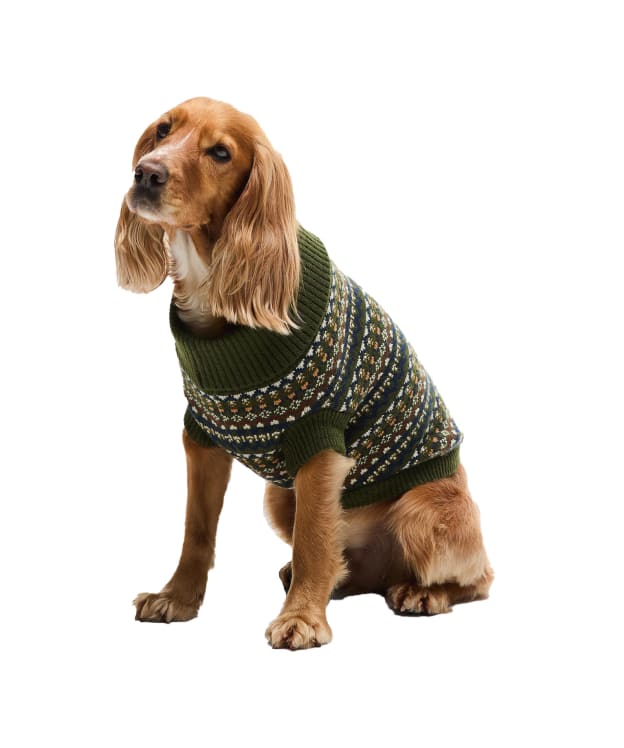 Barbour Marlow Fair Isle Dog Jumper - Olive