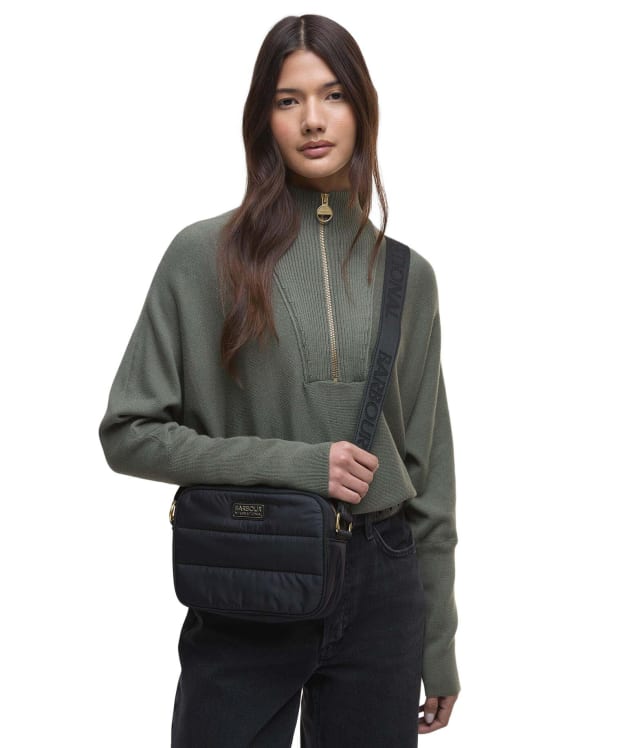 Women's Barbour International Monaco Quilt Crossbody Bag - Black