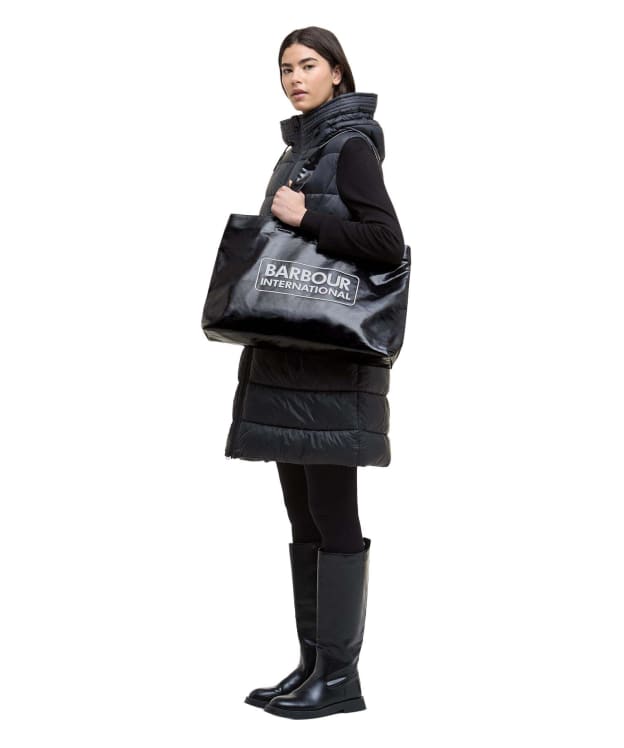 Women's Barbour International High Shine Tote Bag - Black