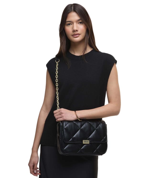 Women's Barbour International Soft Quilt Shoulder Bag - Black