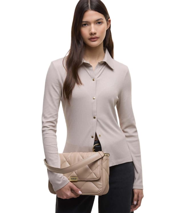 Women's Barbour International Soft Quilt Shoulder Bag - Camel