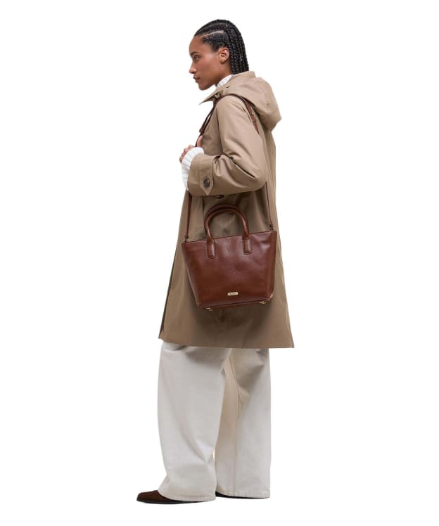 Women's Barbour Birch Leather Tote Bag - Brown