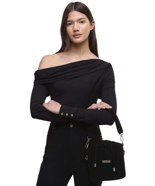 Women's Barbour International Quilted Balham Mini Bucket Bag - Velvet Black