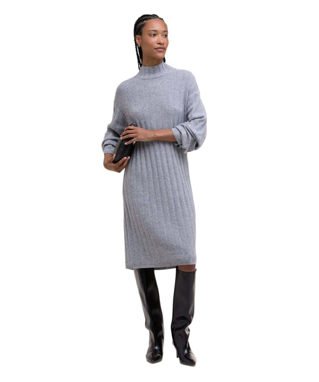 Women's Barbour Sophia Knitted Midi Dress - Light Grey
