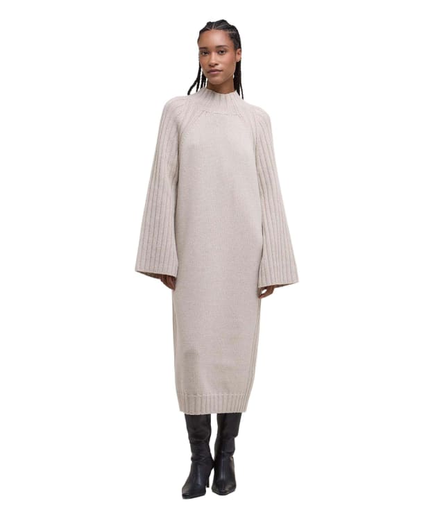 Women's Barbour Vera Knitted Midi Dress - Oat