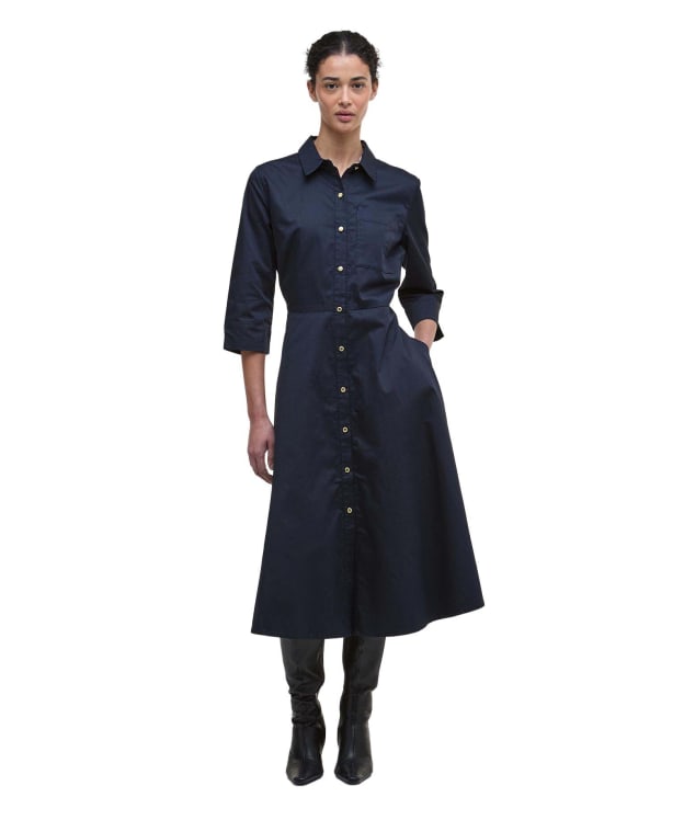 Women's Barbour Saffron Midi Dress - Dark Navy