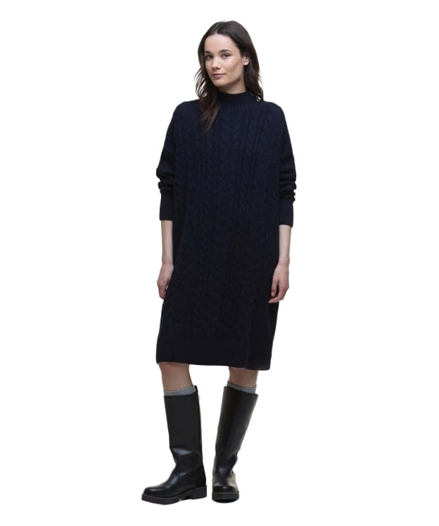 Women's Barbour Belford Knitted Mini Dress - Navy