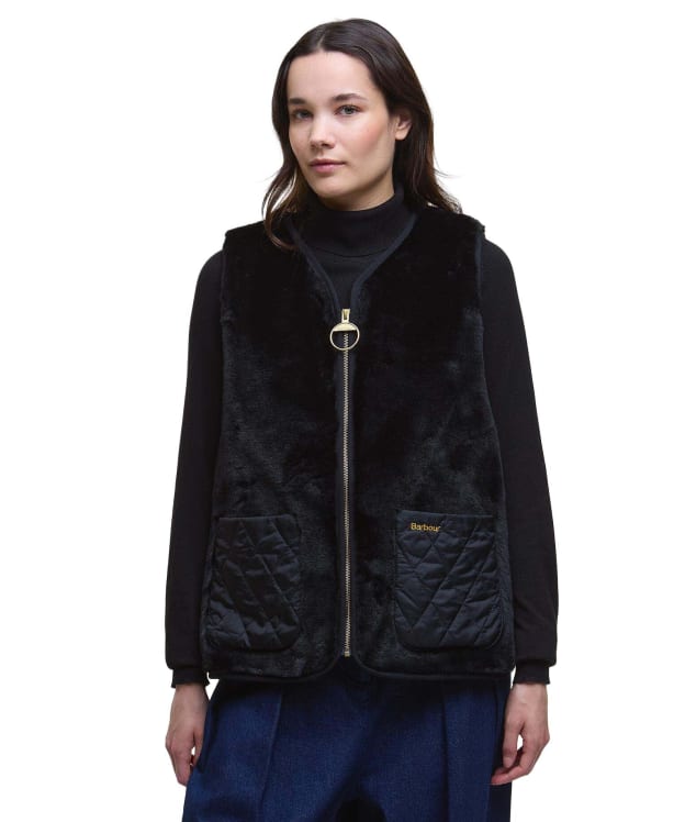 Women's Barbour Karin Faux Fur Gilet - Black