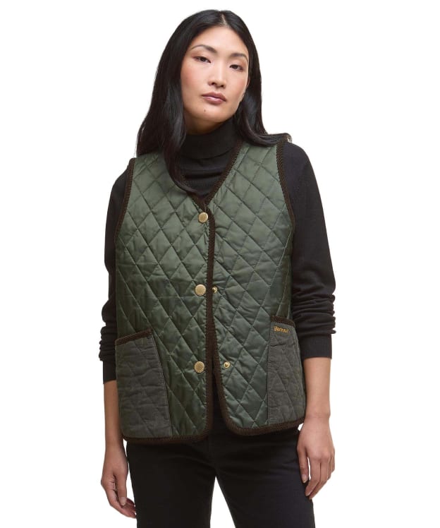 Women's Barbour Enid Gilet - Olive / Ancient Tartan
