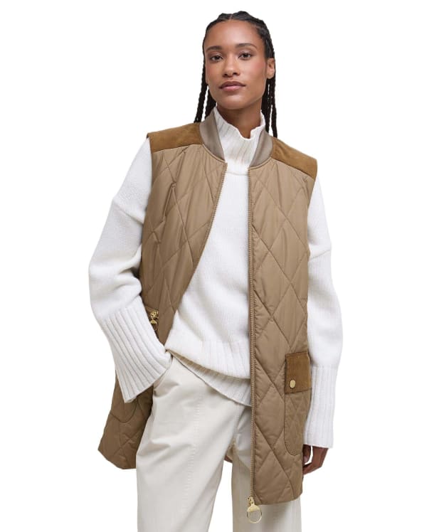Women's Barbour Lydia Gilet - Military Brown / Ancient Tartan