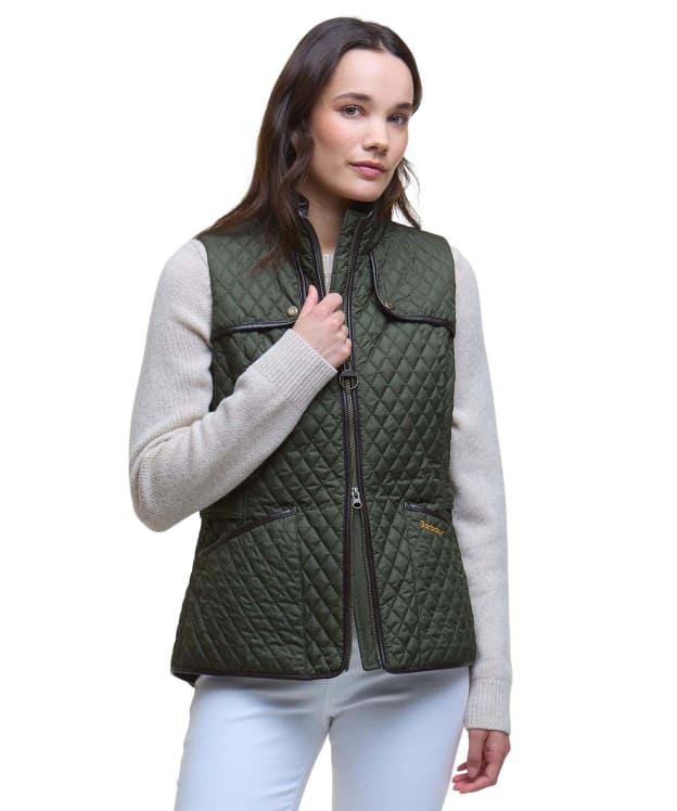 Women's Barbour Dahlia Quilted Gilet - Olive