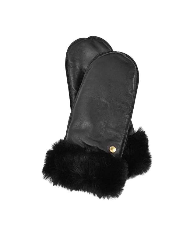 Women's Barbour Daniella Leather Mittens - Black