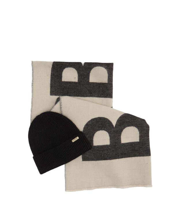 Women's Barbour International Pendle Beanie And Milla Scarf Gift Set - Black / Jasmine