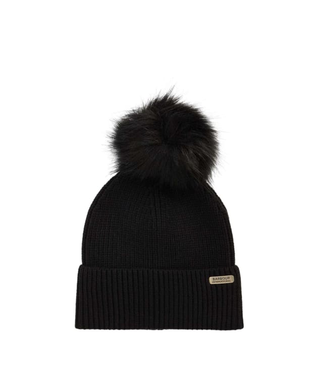 Women's Barbour International Mallory Pom Beanie - Black 2