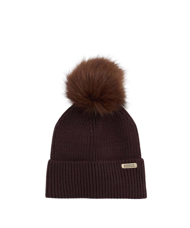 Women's Barbour International Mallory Pom Beanie - Chocolate