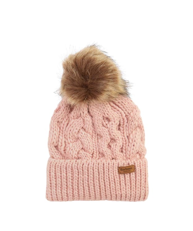 Women's Barbour Penshaw Cable Beanie - Pink Blush