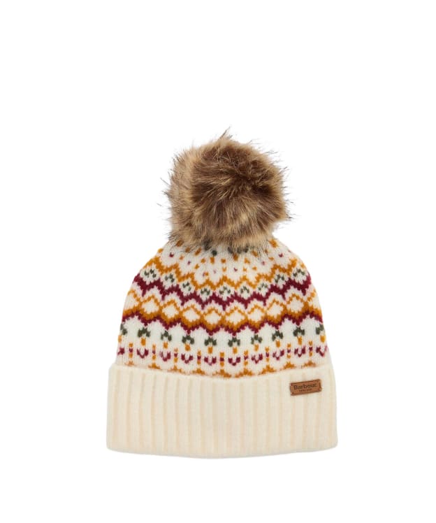 Women's Barbour Kingsford Fair Isle Beanie Hat - Cloud