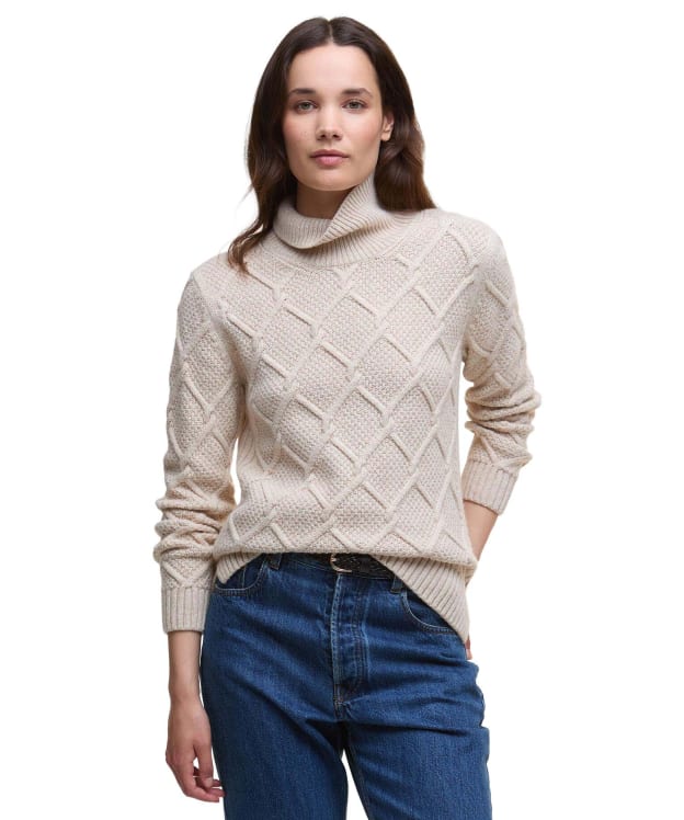 Women's Barbour Burne Roll Neck Knit - New Oatmeal