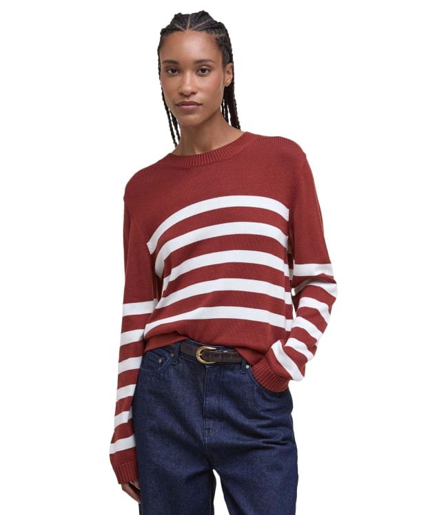 Women's Barbour Demi Knitted Jumper - Burnt Henna Stripe
