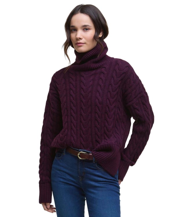 Women's Barbour Embleton Knitted Jumper - Black Cherry
