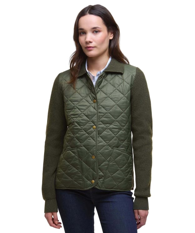 Women's Barbour Allendale Knitted Cardigan - Olive