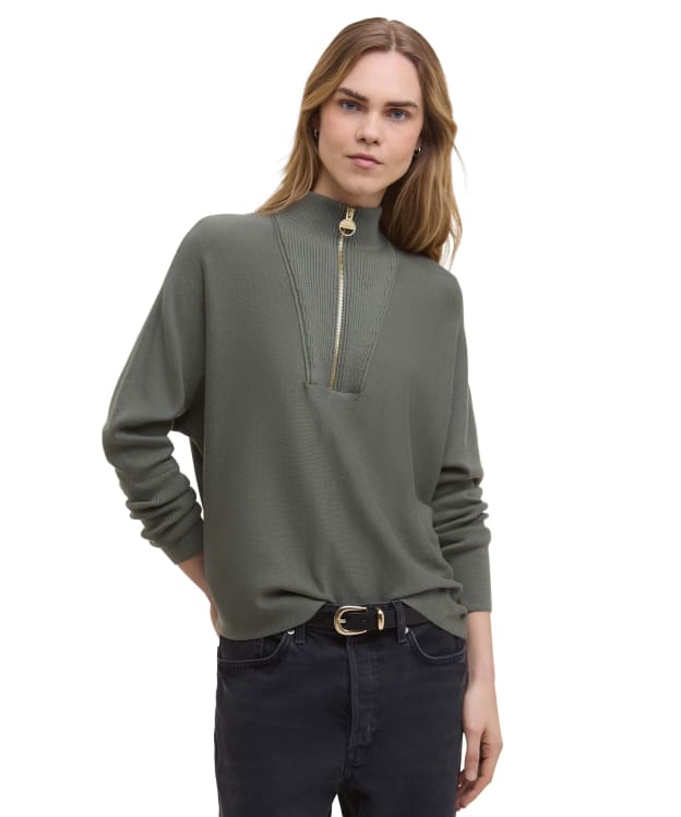 Women's Barbour International Lola Knitted Jumper - Dusky Khaki