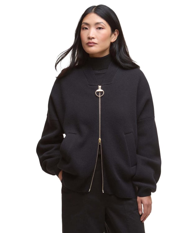 Women's Barbour Milda Knitted Bomber - Black