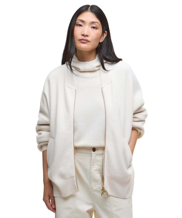 Women's Barbour Milda Knitted Bomber - Birch