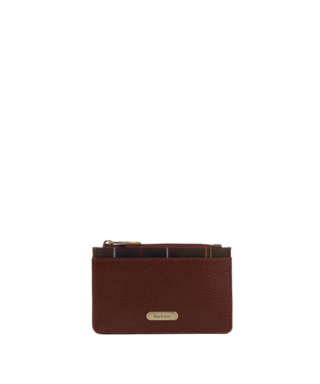 Women's Barbour Alder Leather Card Holder - Brown / Classic