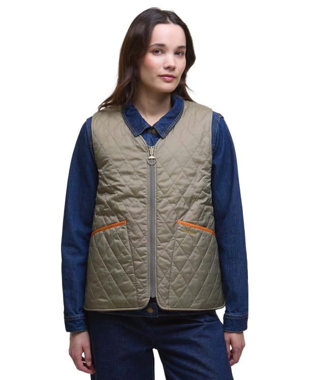 Women's My Barbour Reversible Liner - Timberwolf / Marigold