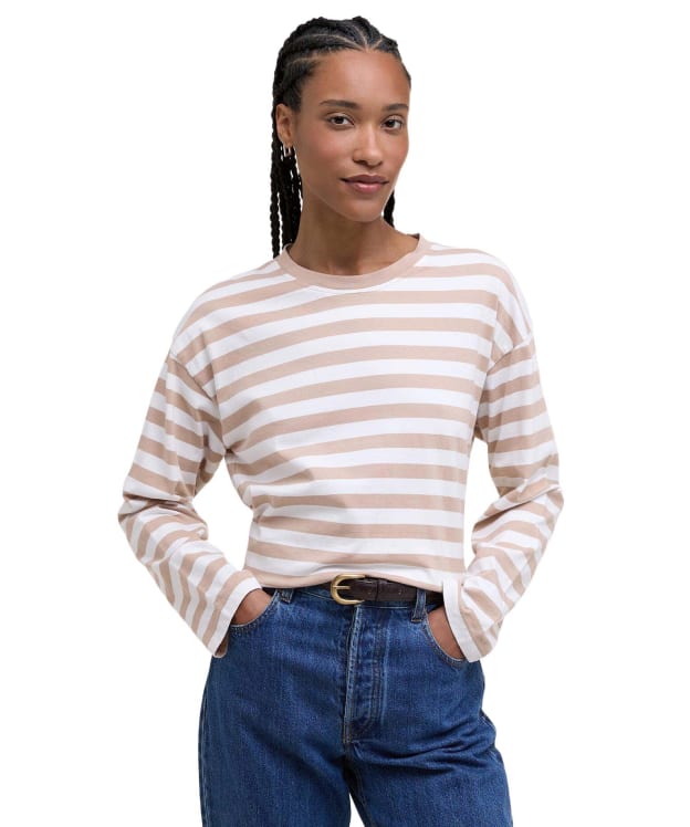 Women's Barbour Bede Oversized Top - Pale Camel Stripe