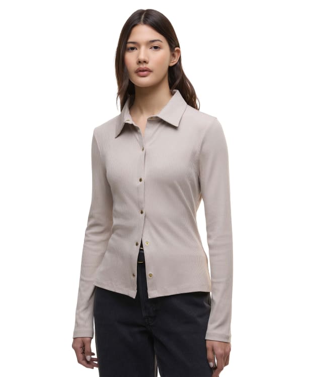 Women's Barbour International Chloe Ribbed Top - Oat