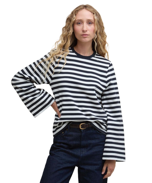 Women's Barbour Robyn Sweatshirt - Dark Navy Stripe