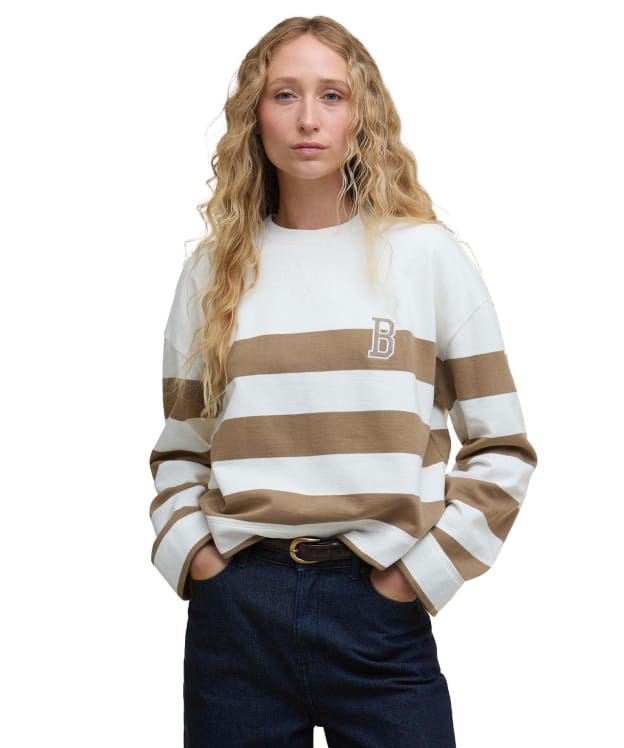 Women's Barbour Faye Sweatshirt - MILITARY BROWN S