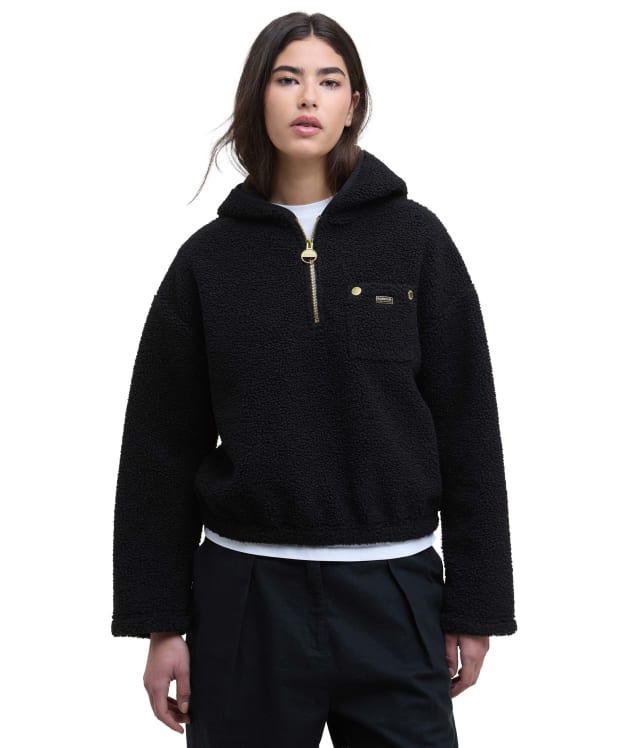 Women's Barbour International Lola Fleece Hoodie - Black