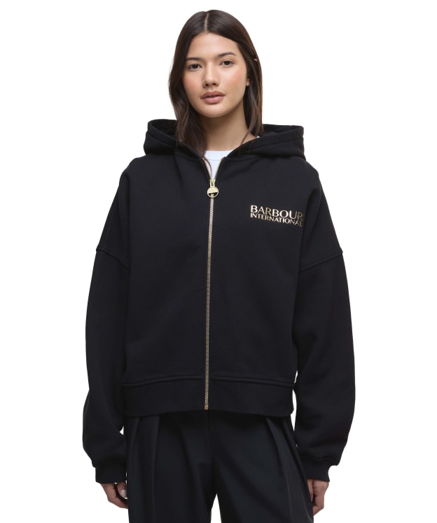 Women's Barbour International Lana Zip Hoodie - Black