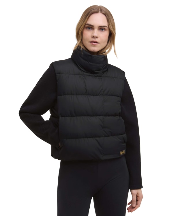 Women's Barbour International San Telmo Quilted Sweater Jacket - Black