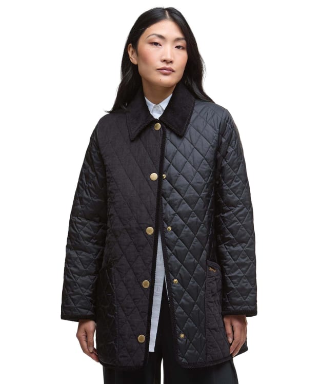 Women's Barbour Meryl Quilted Jacket - Black / Classic Tartan