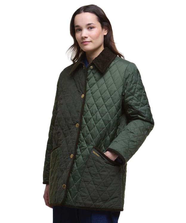 Women's Barbour Meryl Quilted Jacket - Olive / Ancient Tartan