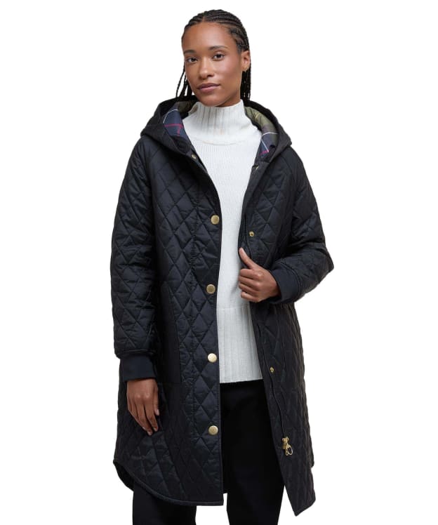 Women's Barbour Hilary Quilted Jacket - Black / Classic Tartan