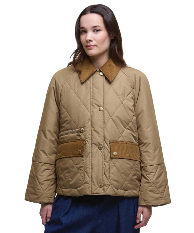 Women's Barbour Martha Quilted Jacket - Military Brown / Ancient Tartan