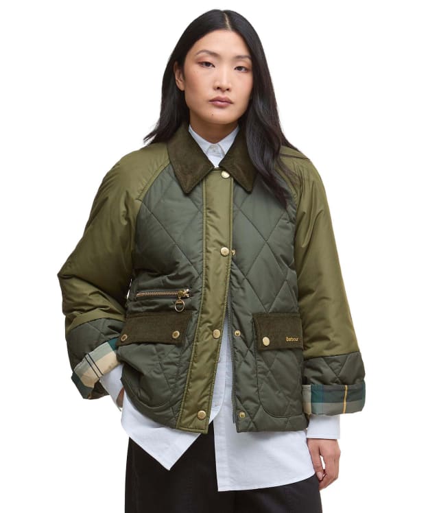 Women's Barbour Martha Quilted Jacket - Olive / Dark Moss / Ancient Tartan