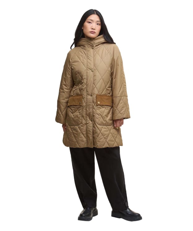 Women's Barbour Elspeth Quilted Jacket - Military Brown / Ancient Tartan