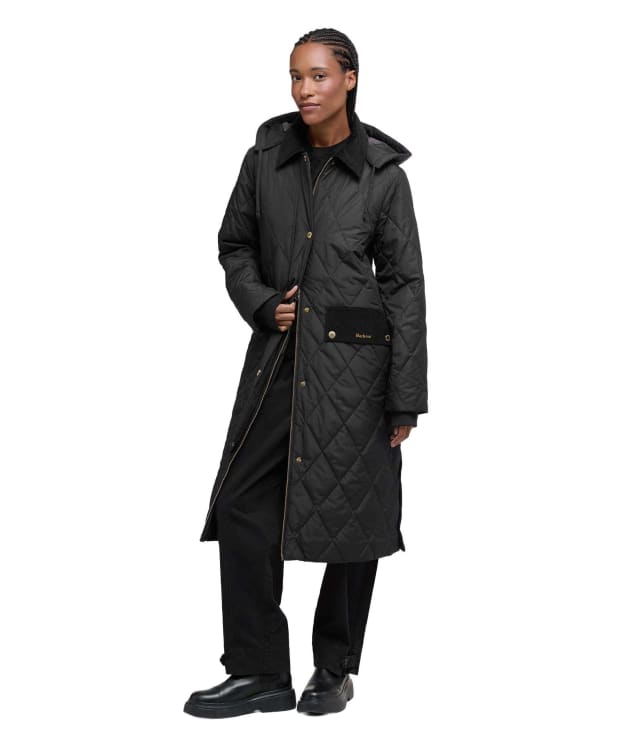 Women's Barbour Meredith Quilted Jacket - Black / Classic Tartan
