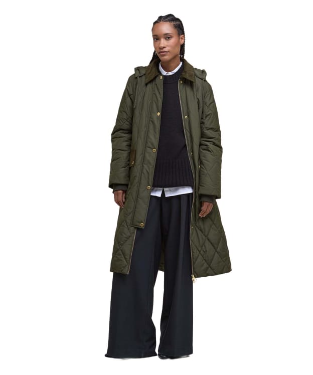 Women's Barbour Meredith Quilted Jacket - Olive / Ancient Tartan
